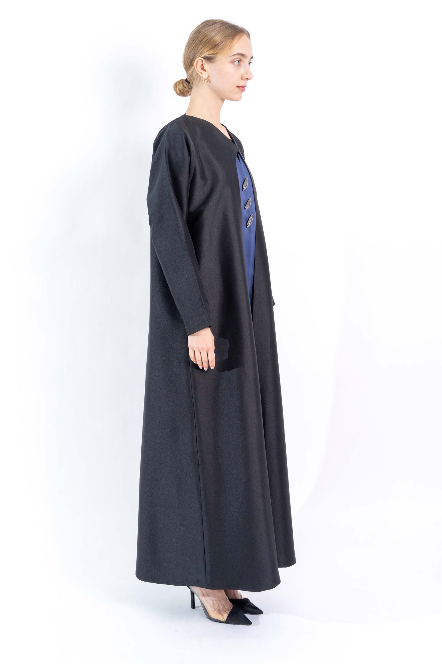 Black and royal blue evening abaya