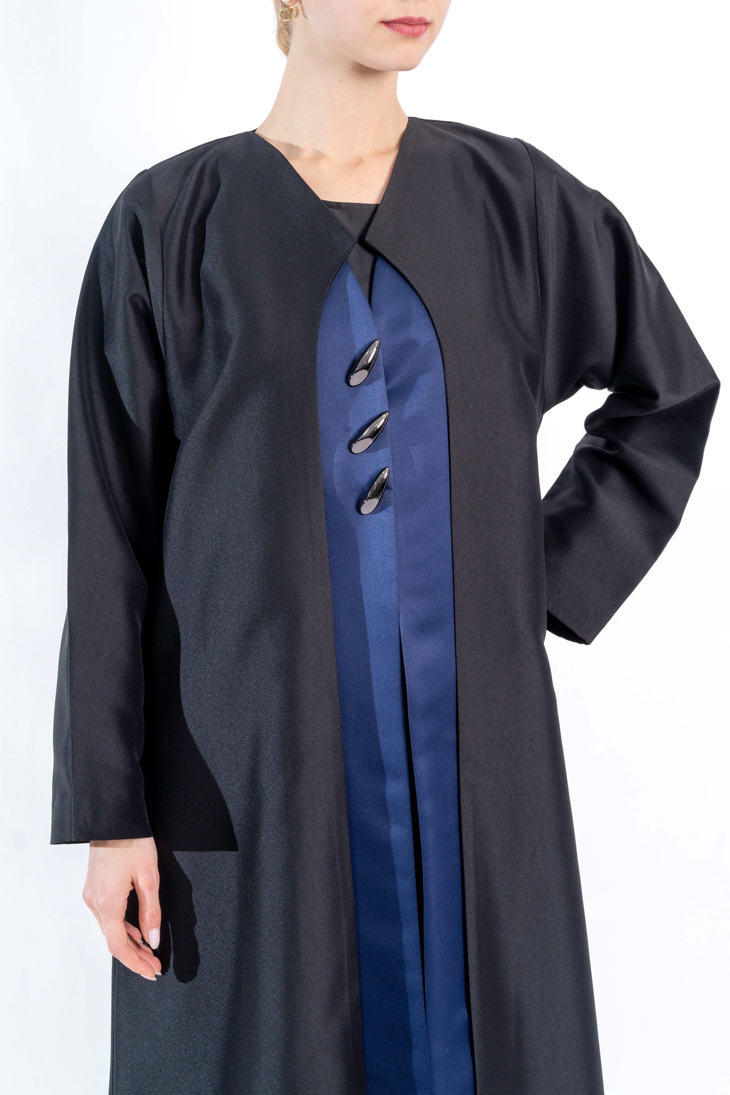 Black and royal blue evening abaya