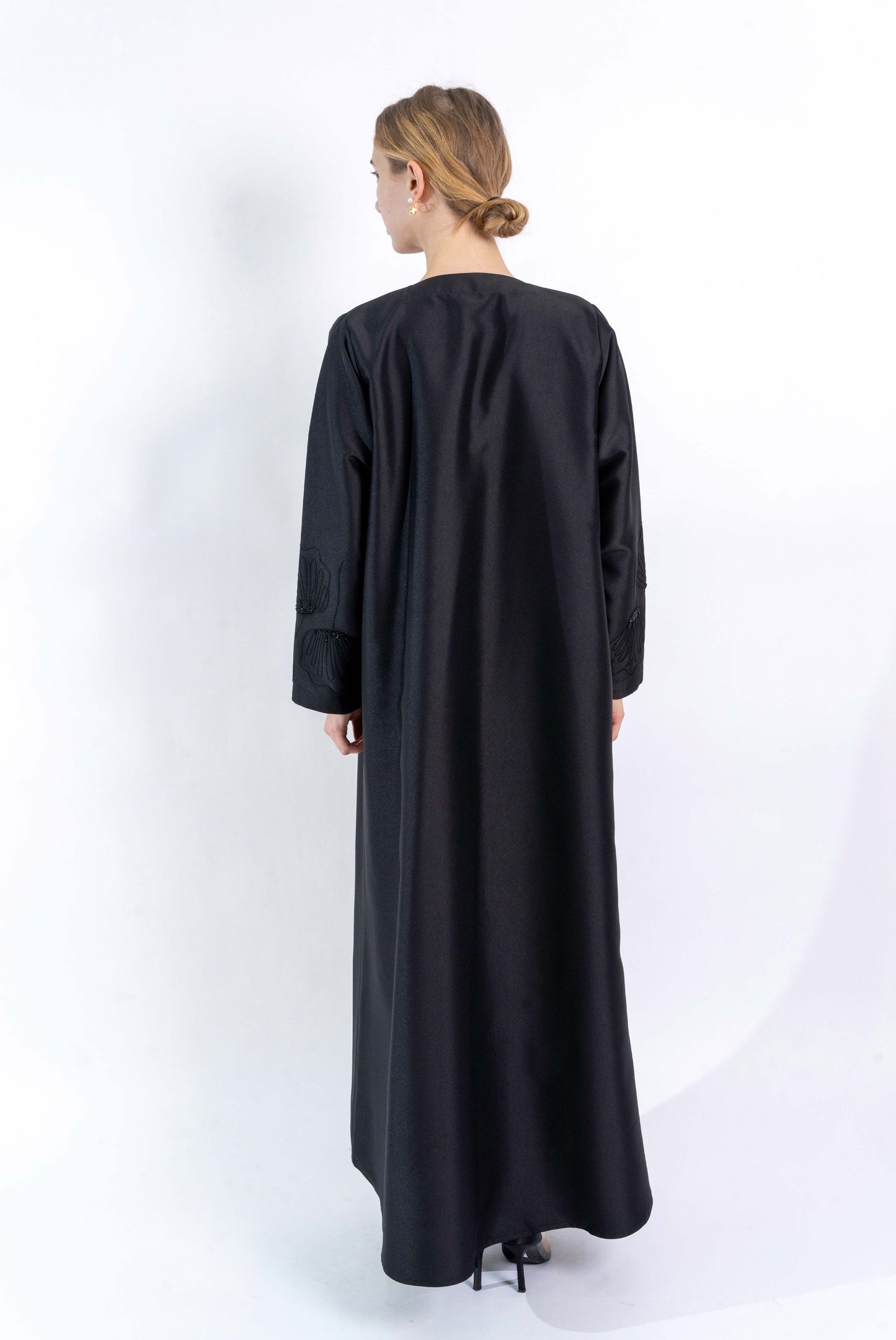 Black Floral handwork Abaya