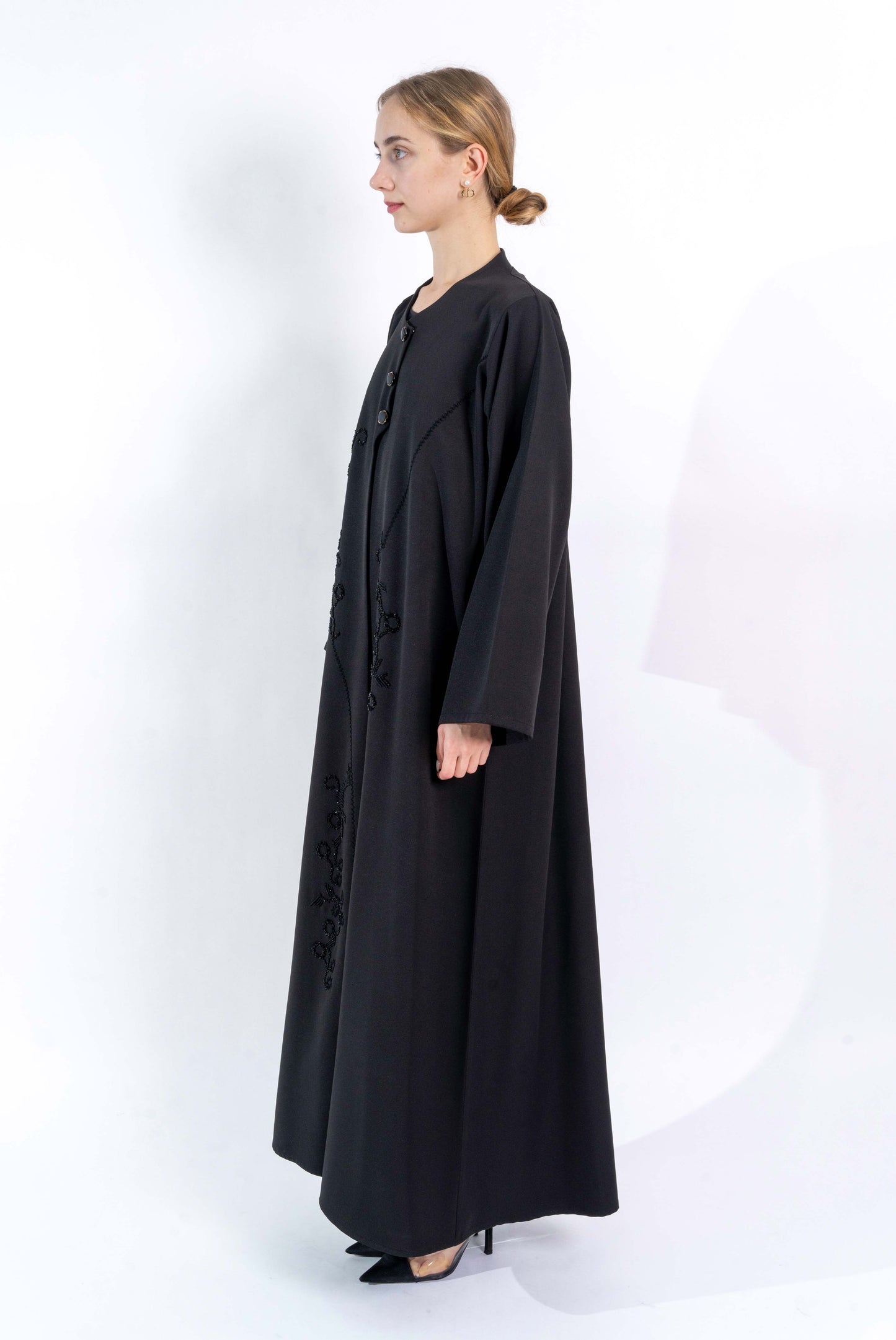 Black Floral embellishment Abaya