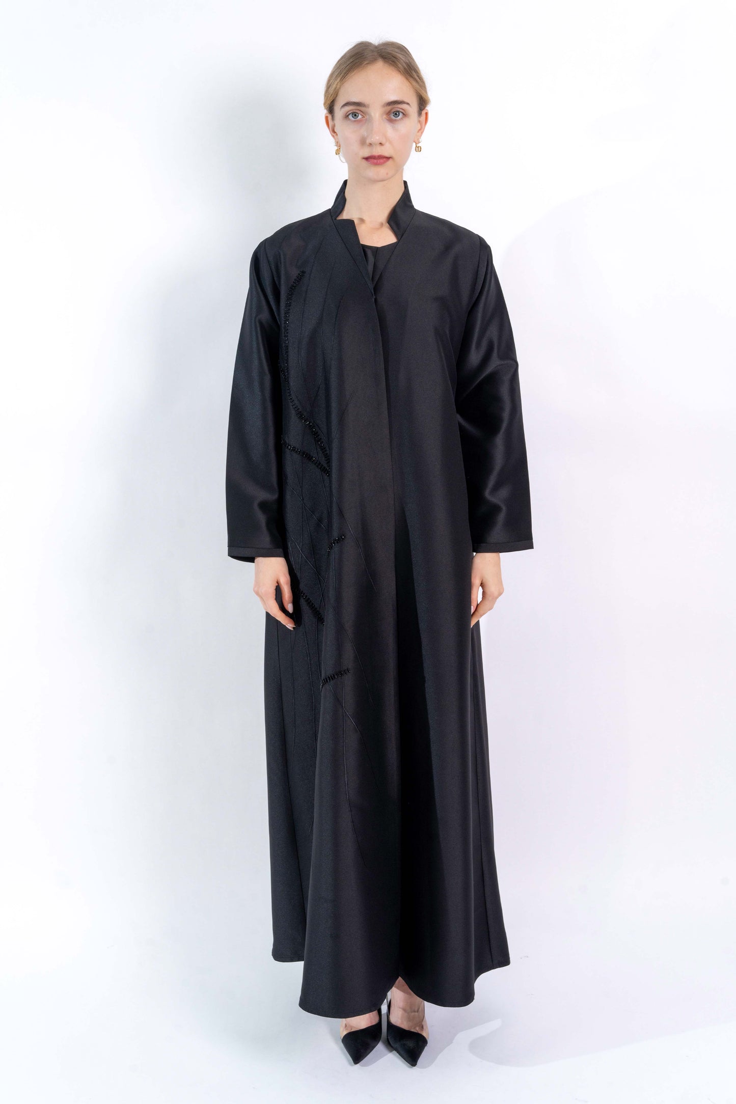 Black Floral embellishment Abaya
