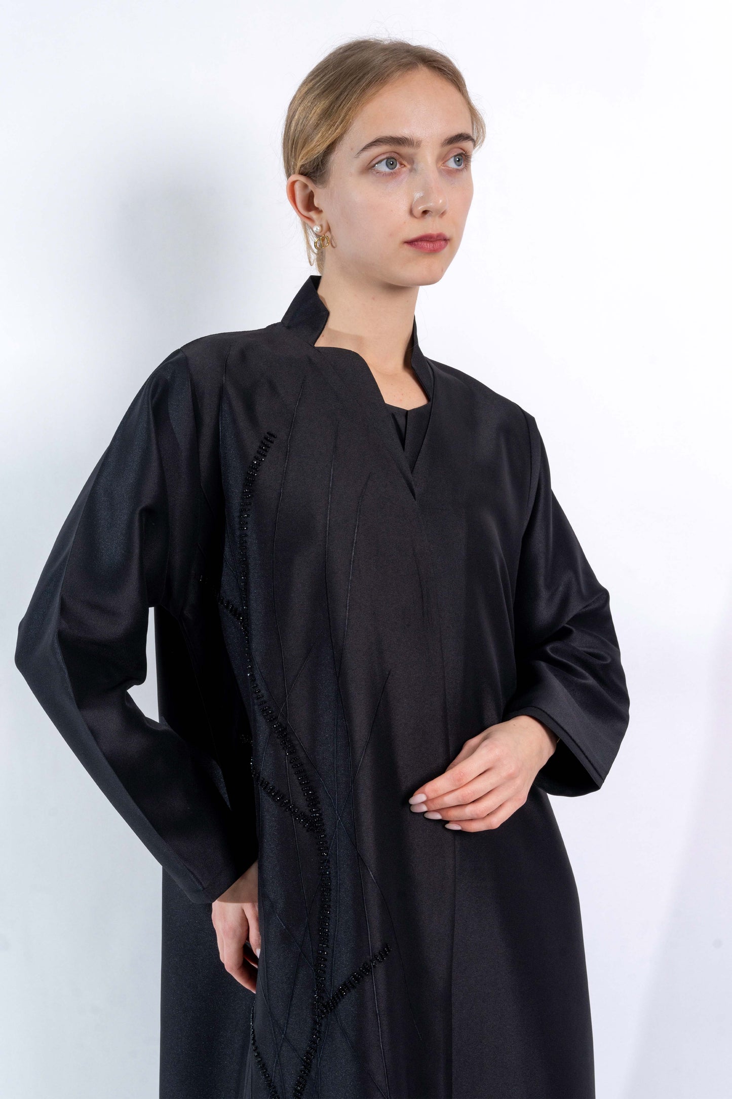 Black Floral embellishment Abaya