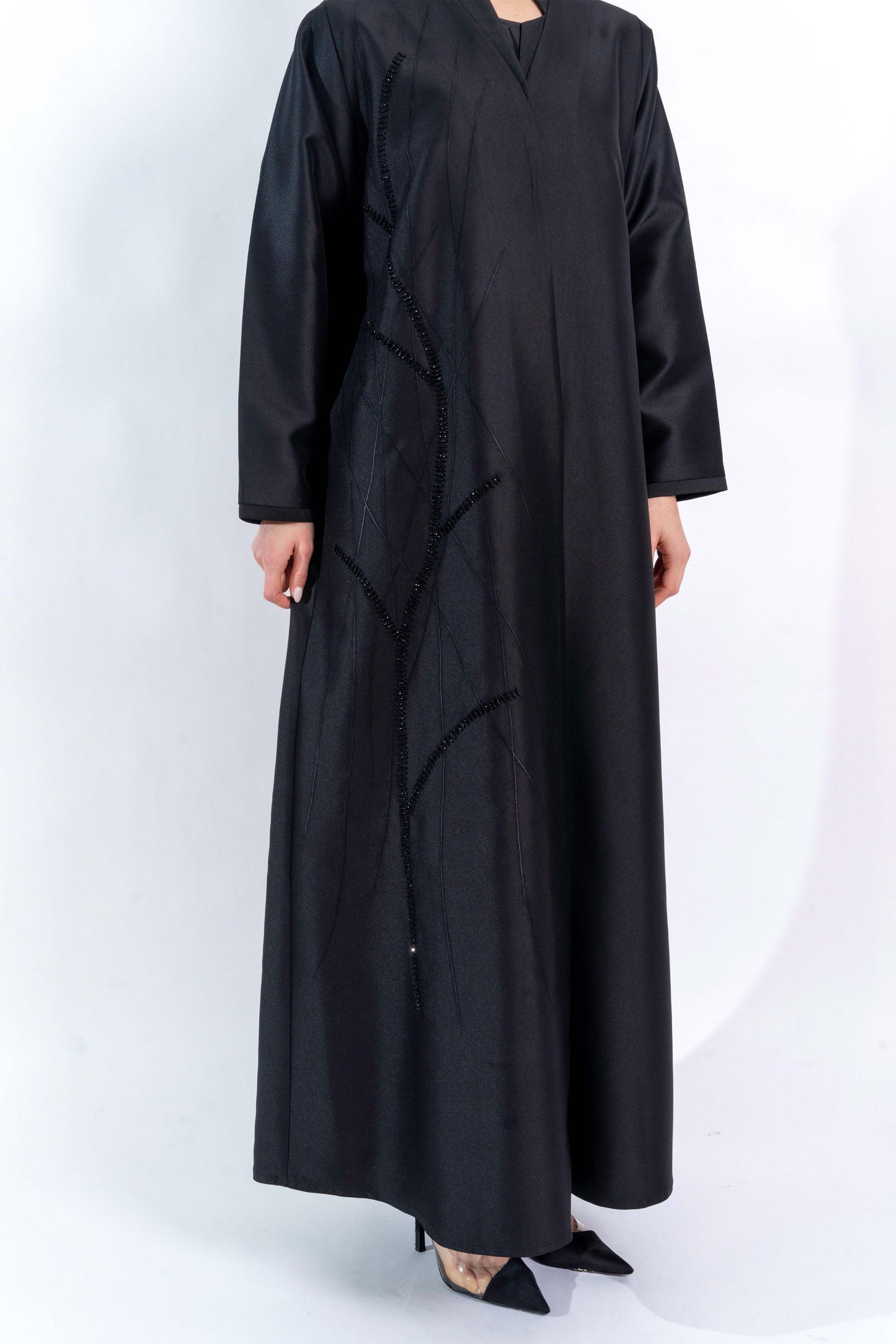 Black Floral embellishment Abaya