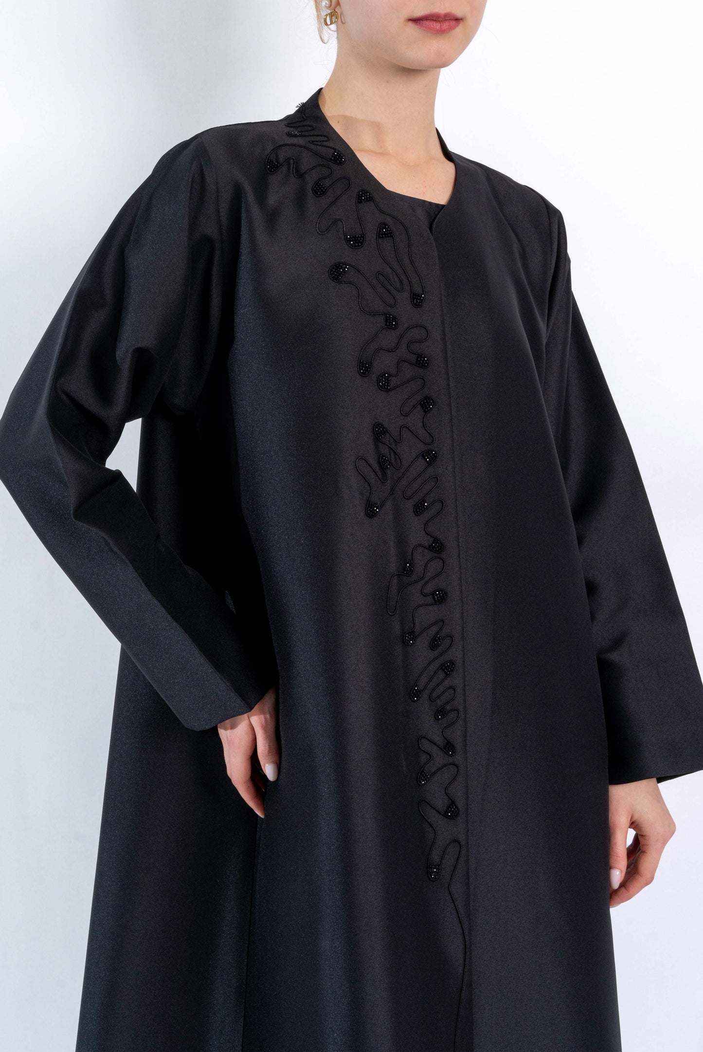 Black maze embellishment Abaya