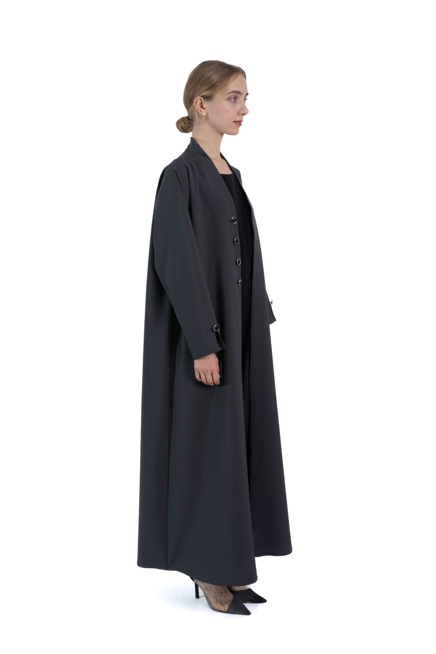 Elegant Grey Office Girl Abaya