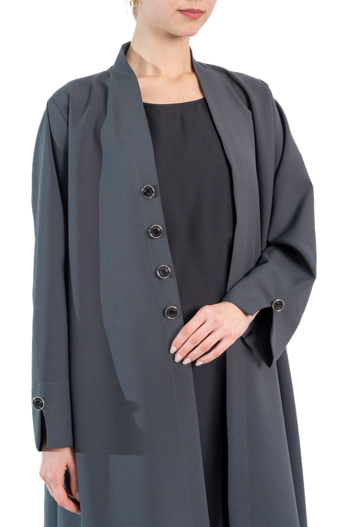 Elegant Grey Office Girl Abaya
