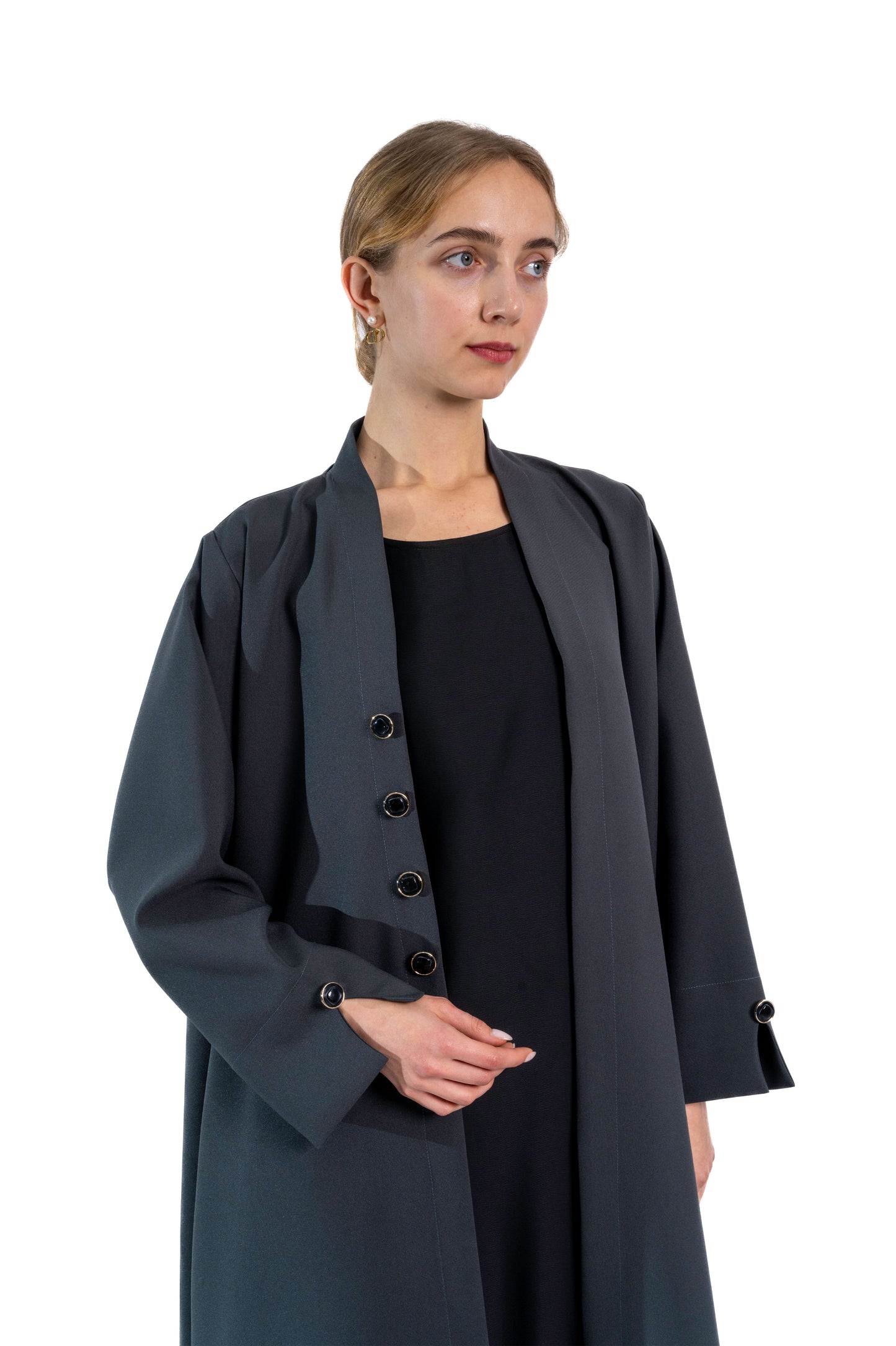 Elegant Grey Office Girl Abaya