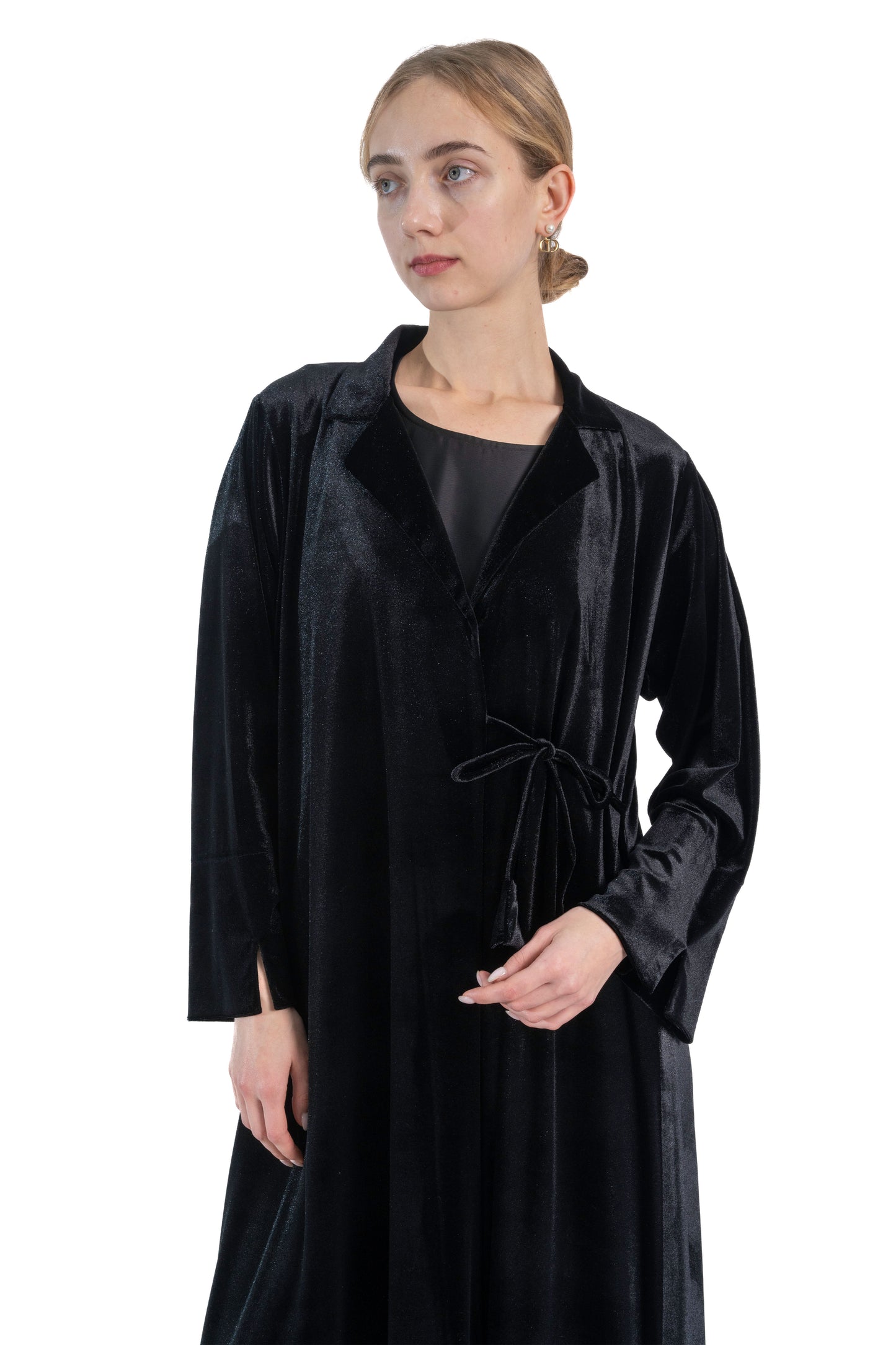 Lux Black Velvet Abaya