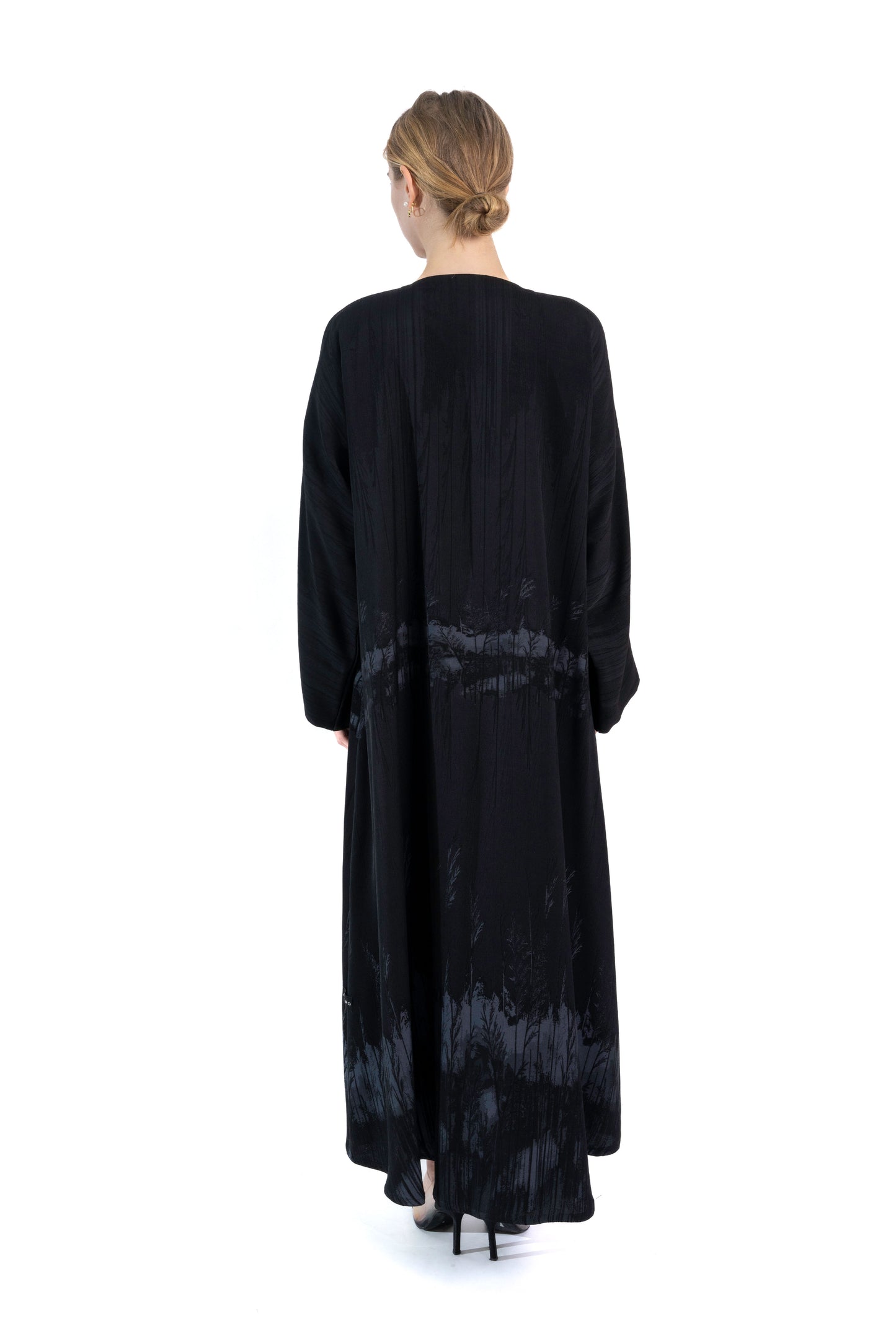 Forest Print Grey Abaya