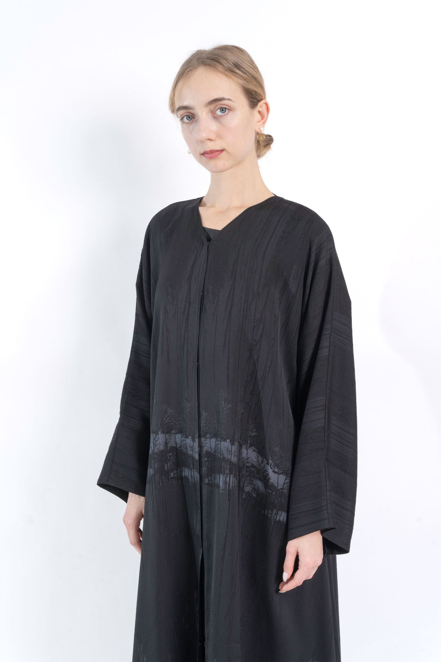Forest Print Grey Abaya