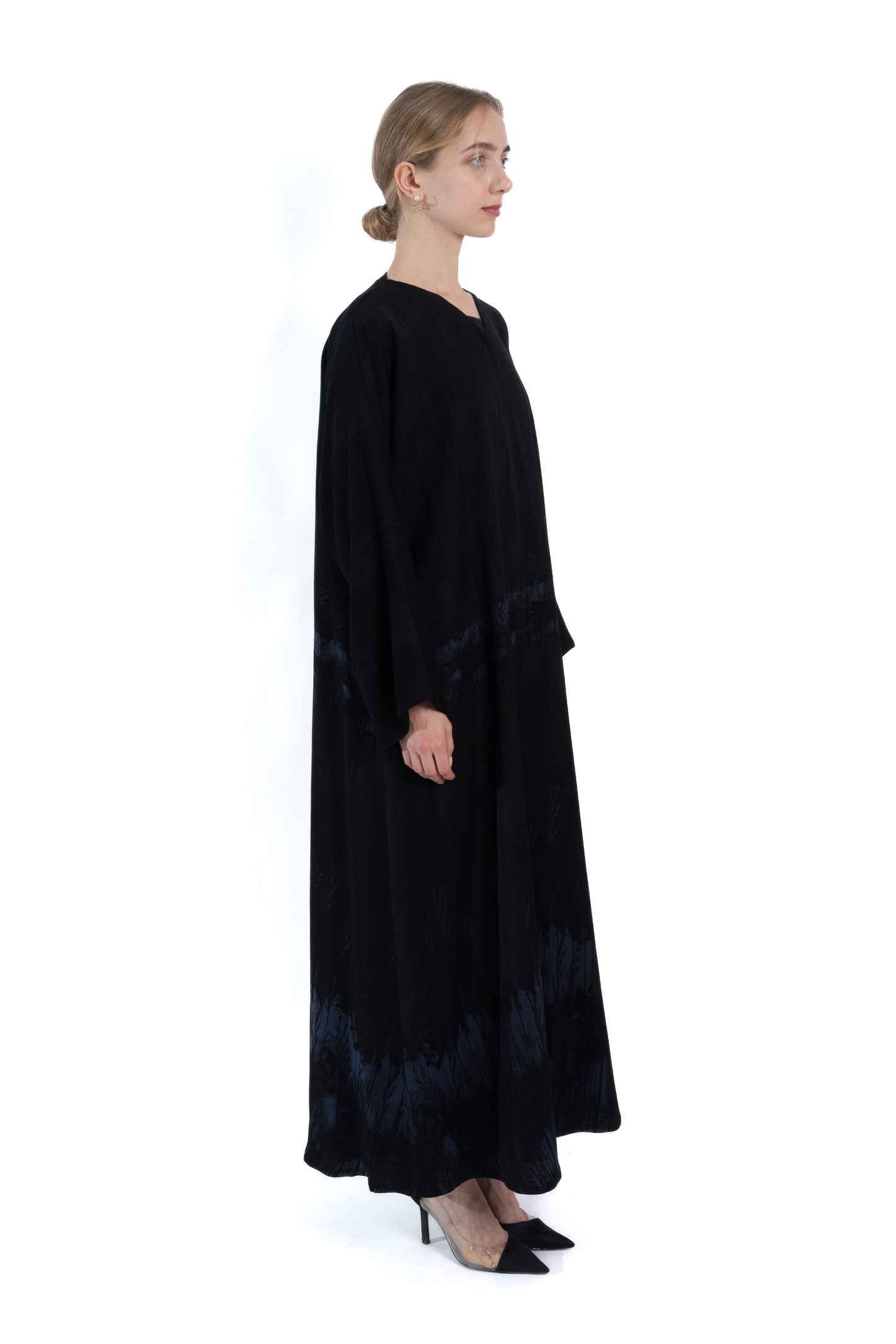 Forest Print Blue Abaya