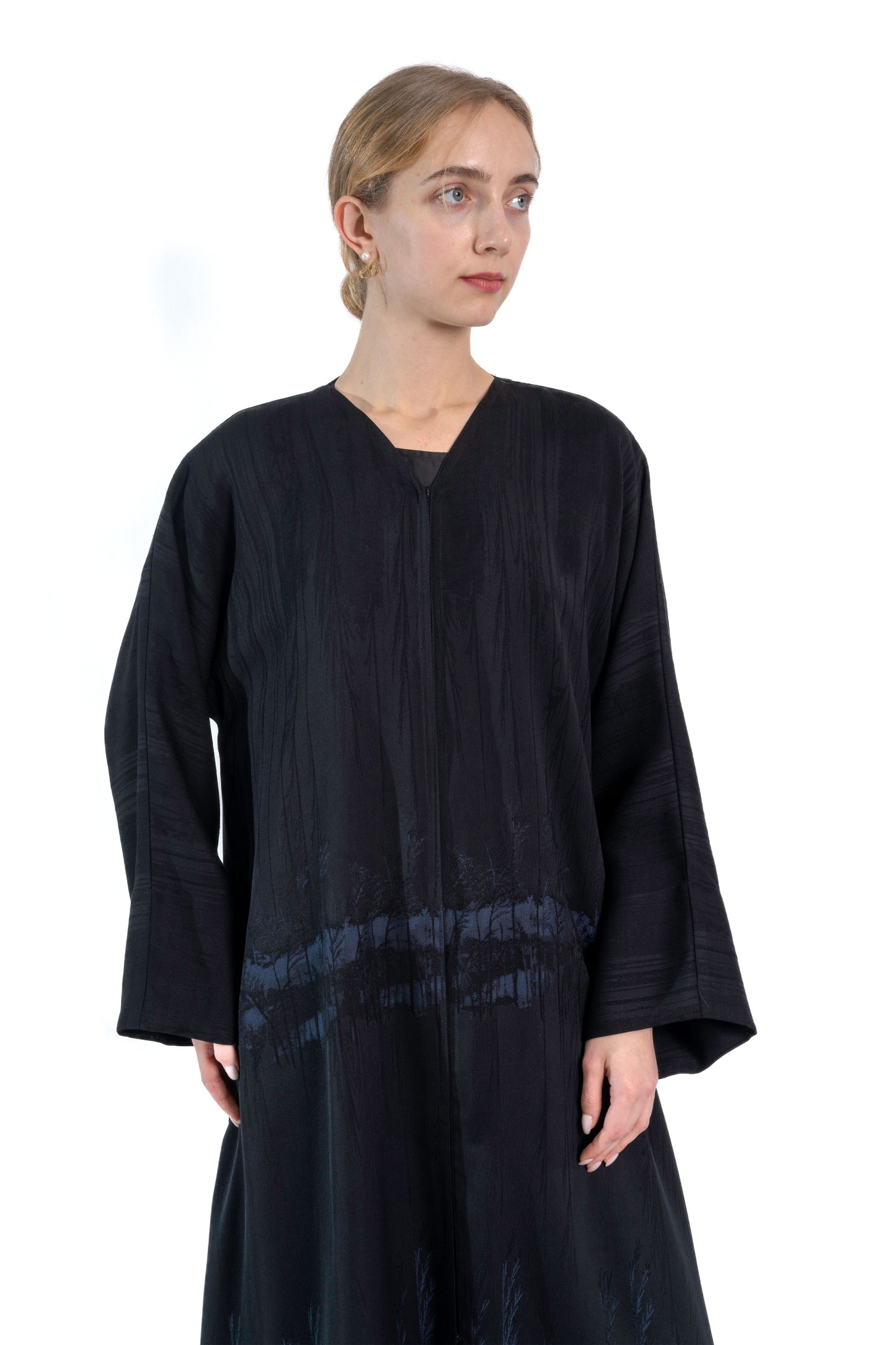 Forest Print Blue Abaya