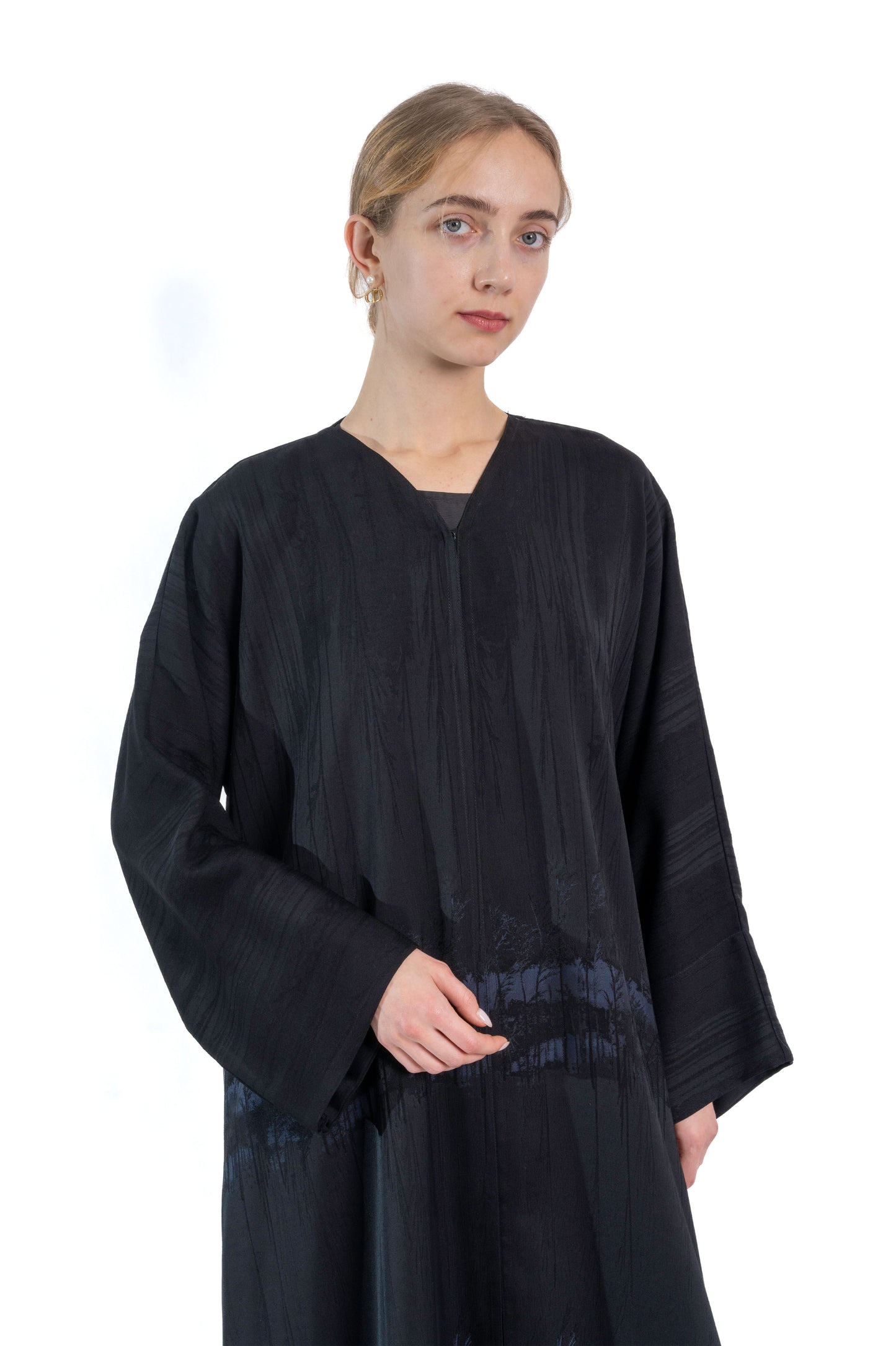 Forest Print Blue Abaya