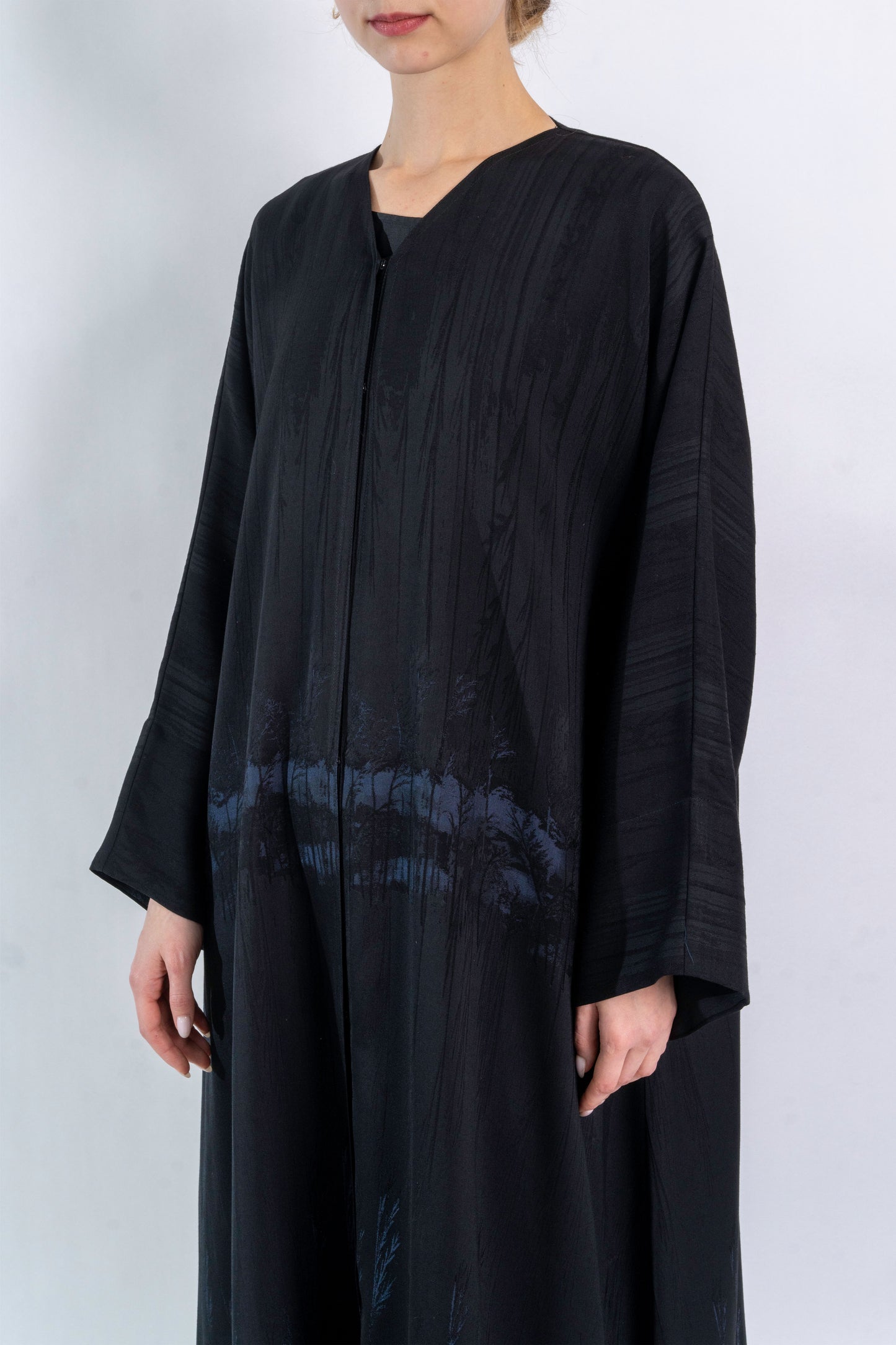 Forest Print Blue Abaya