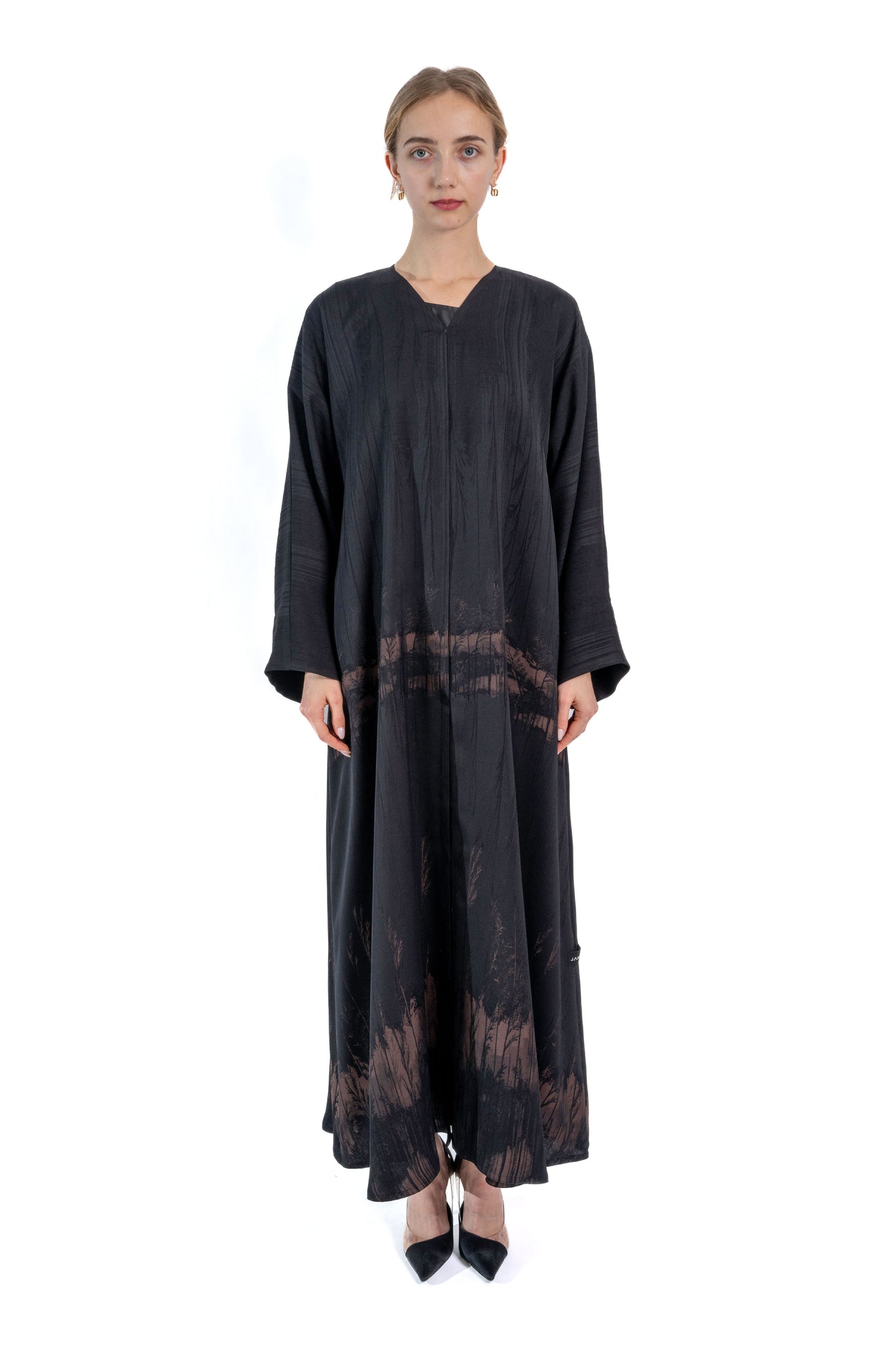 Forest Print Brown Abaya
