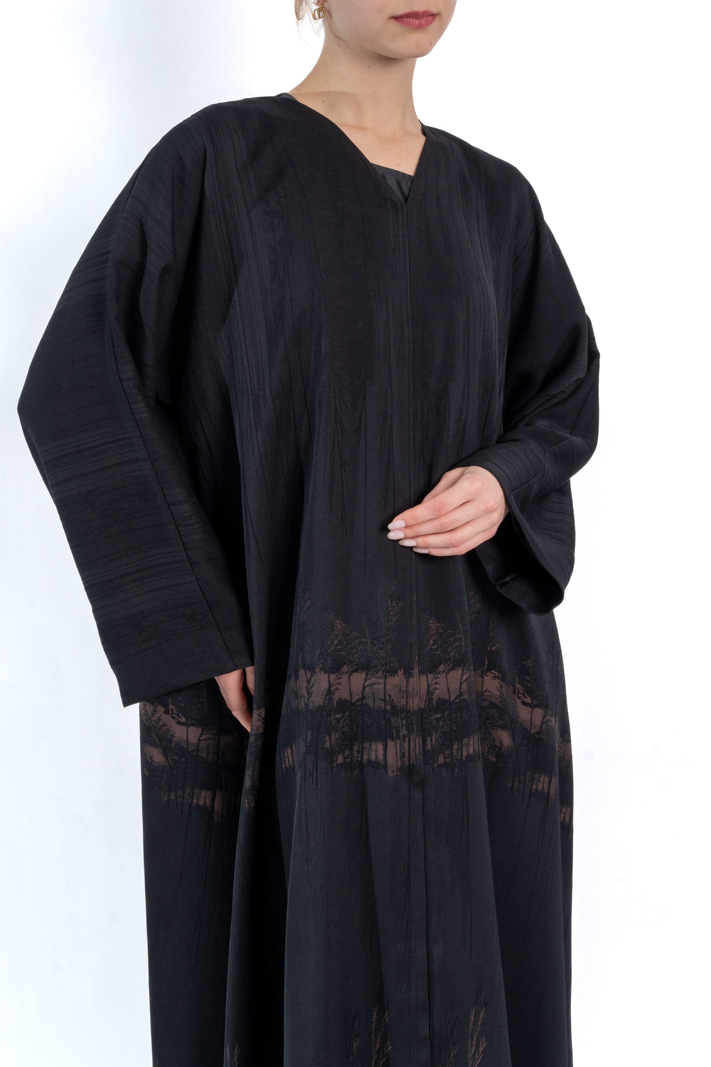 Forest Print Brown Abaya