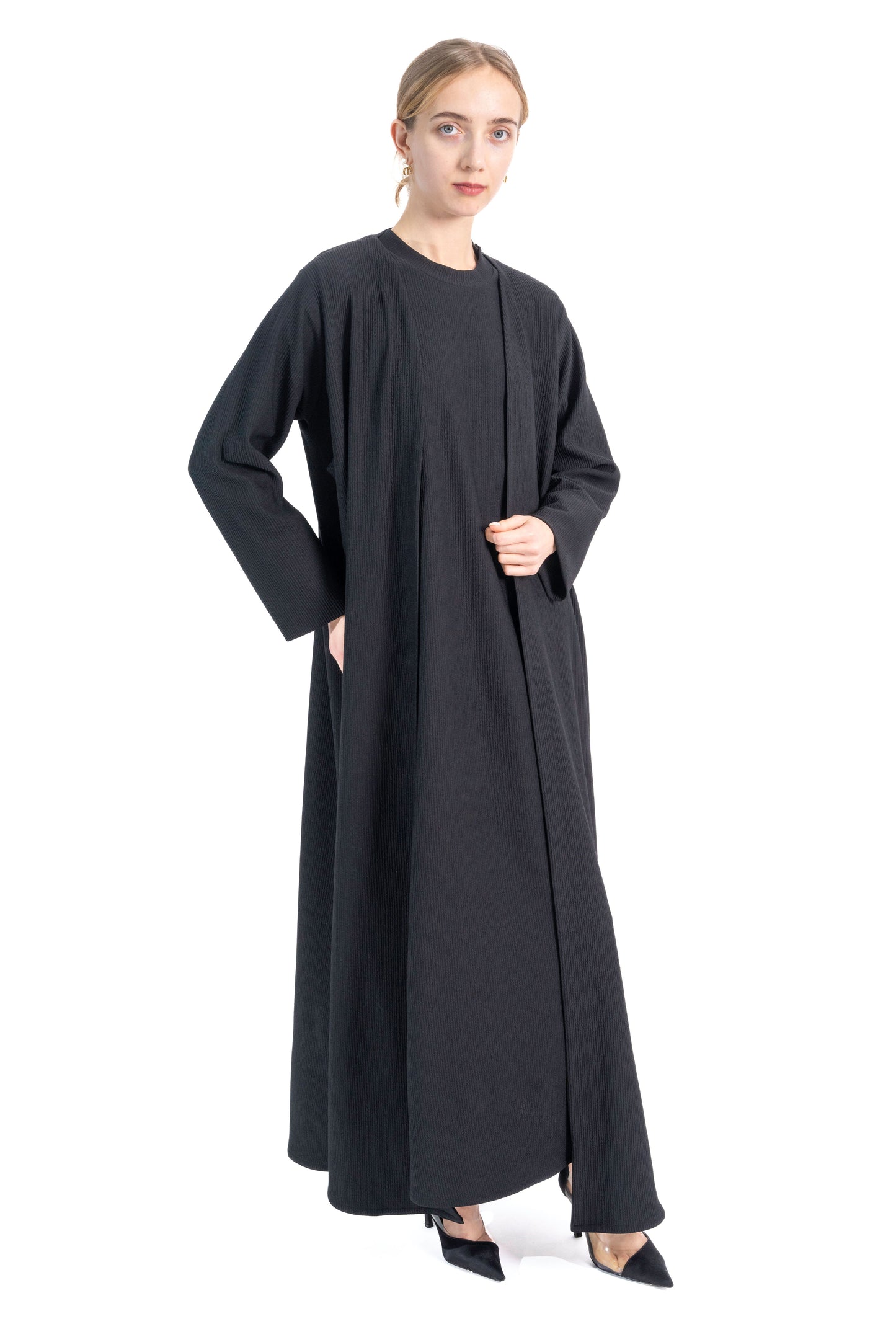 All weather Angel Black Abaya