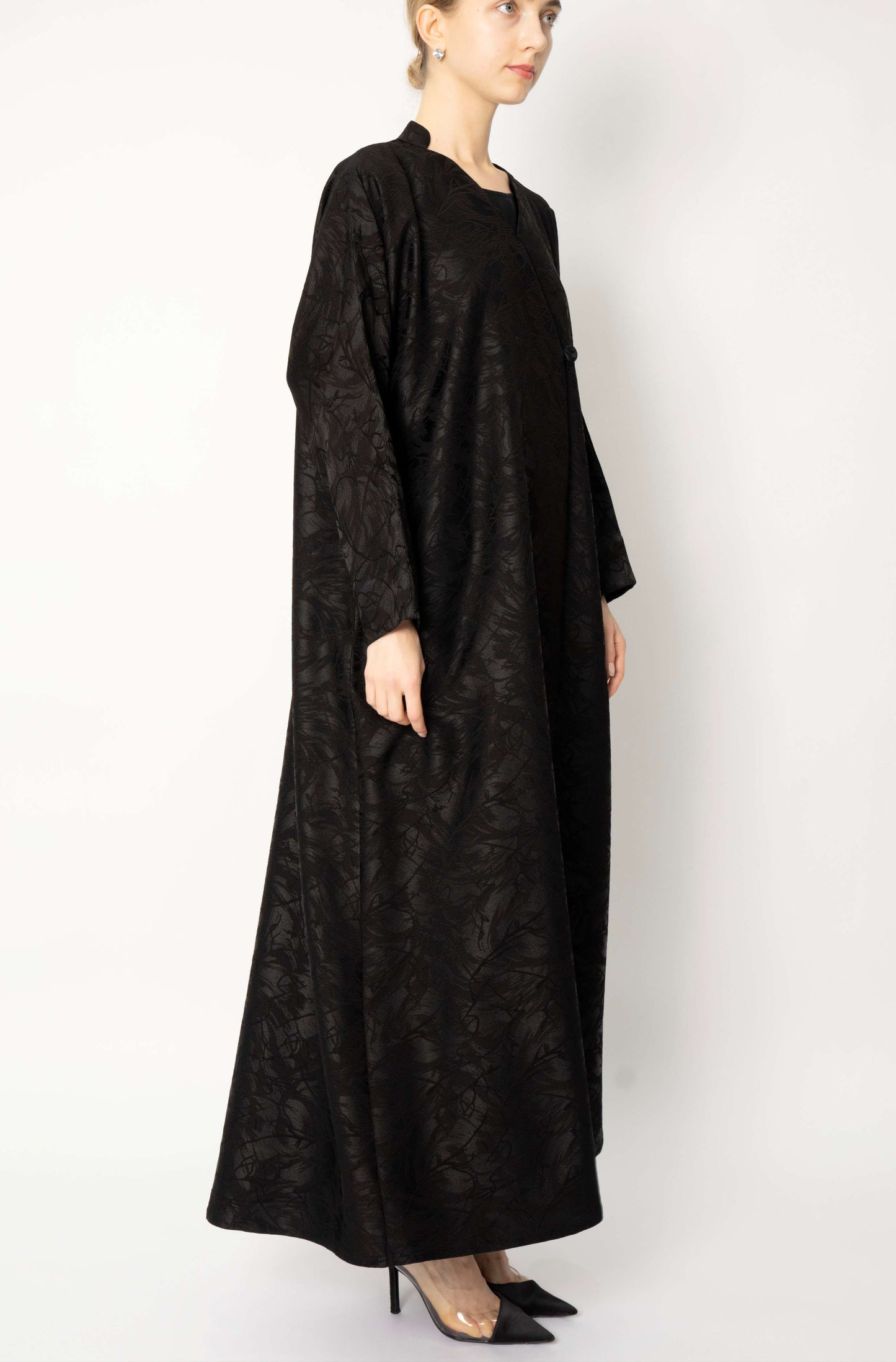 Evening Abaya with Marble Print