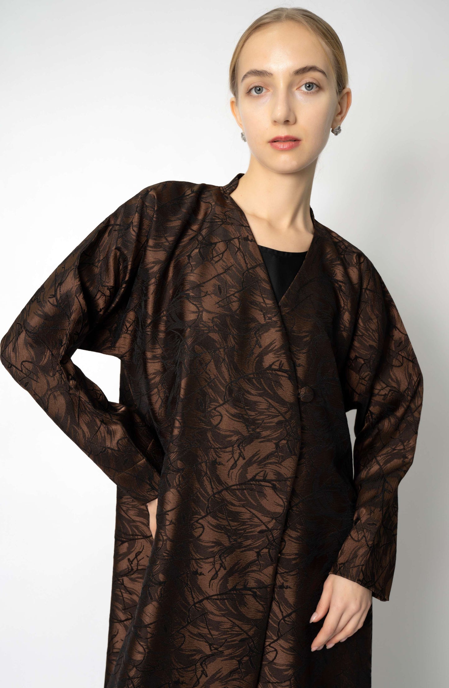 Evening Abaya with Marble Print