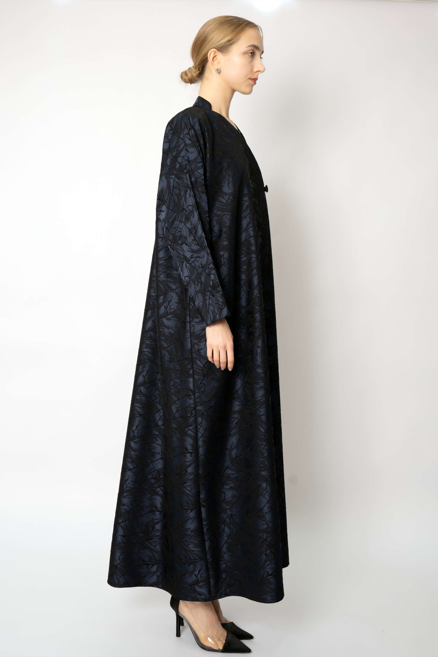 Evening Abaya with Marble Print