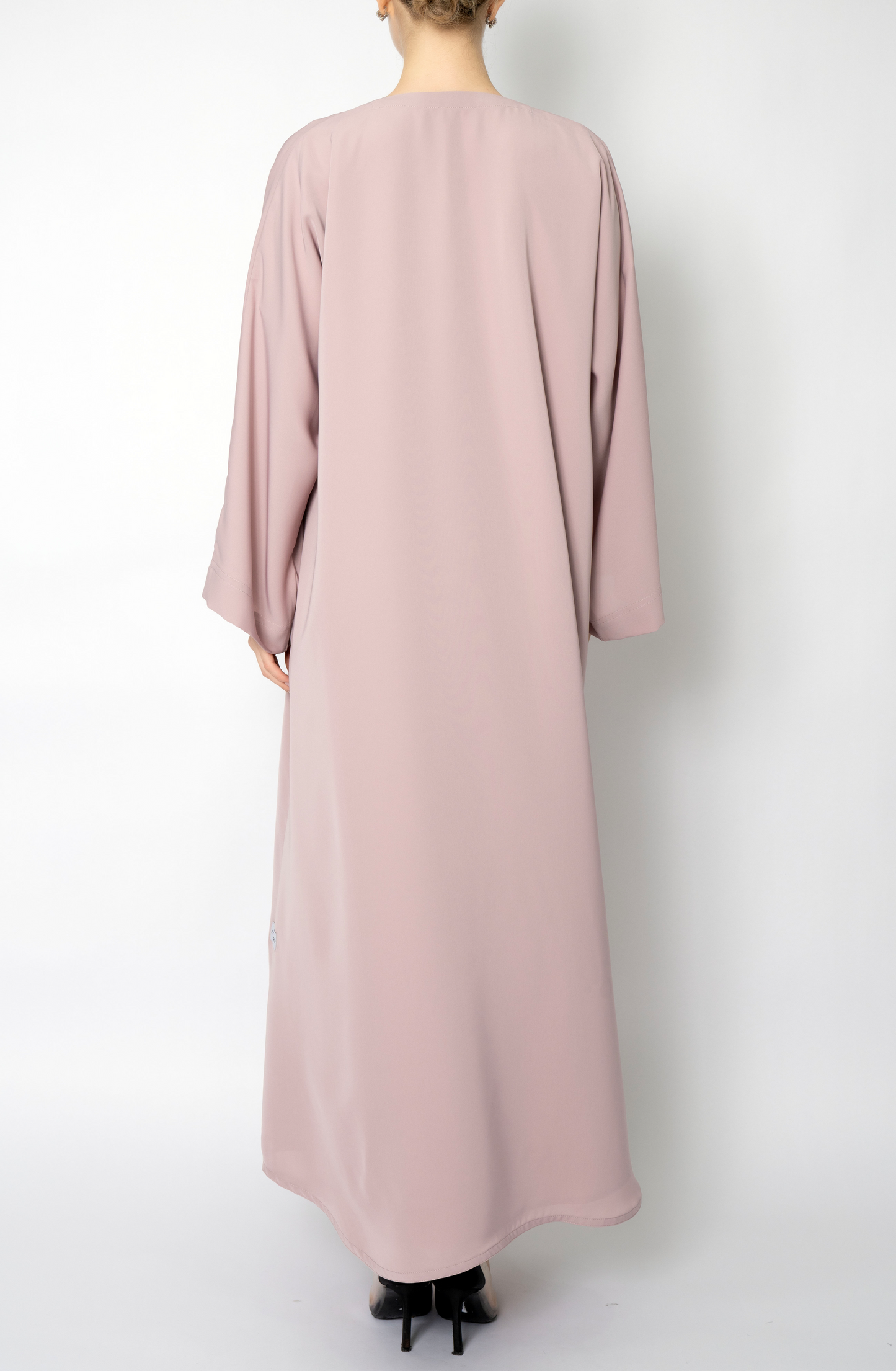 Pink Button Flowy Abaya
