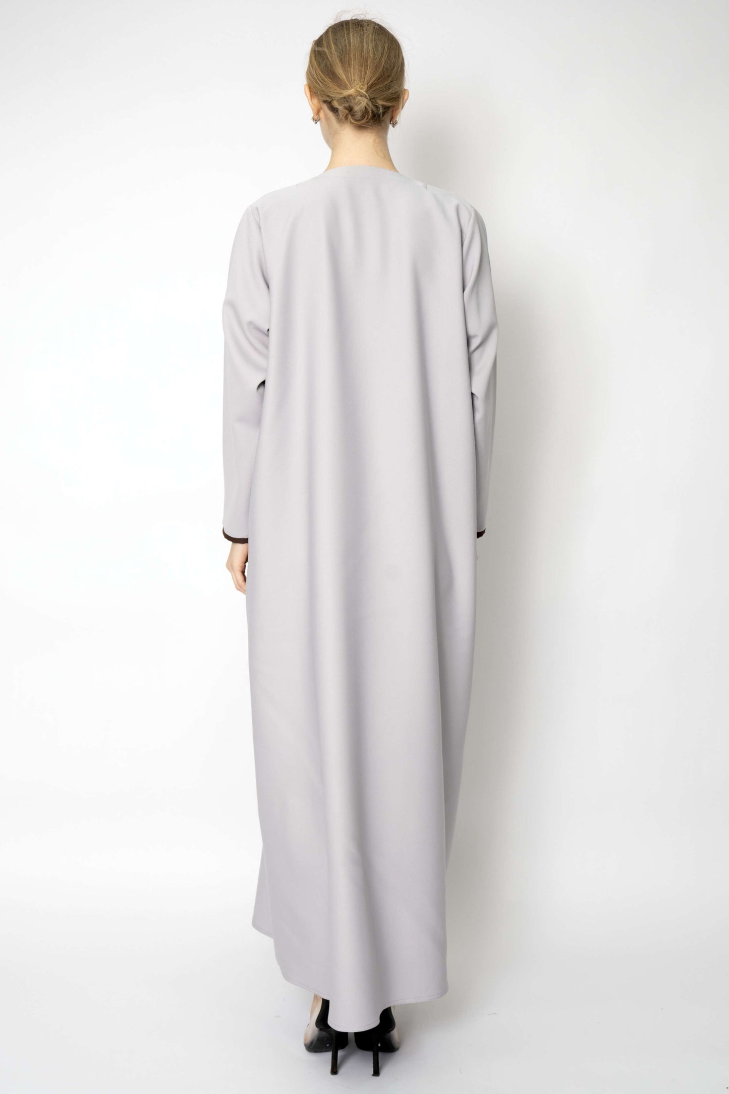 Elegant Abaya with Pleated Button Details