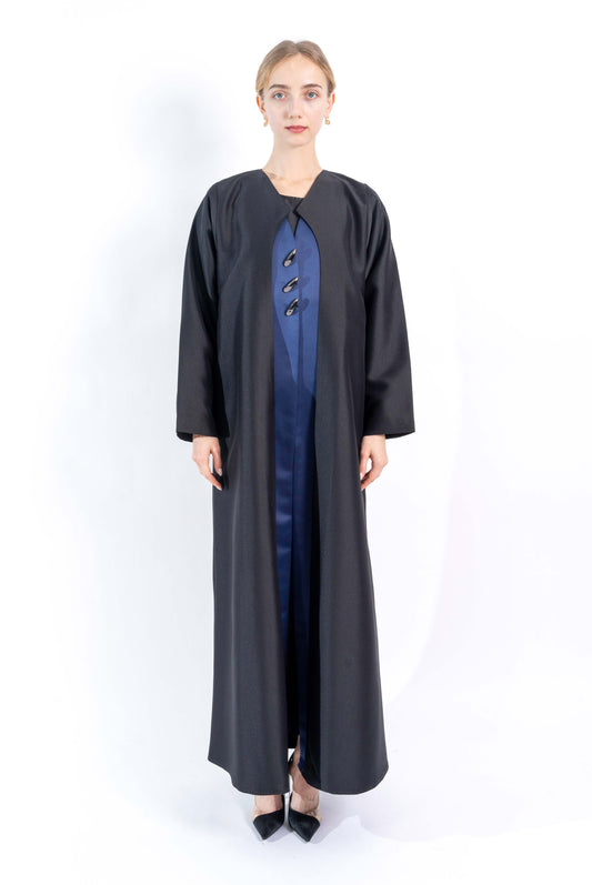 Black and royal blue evening abaya