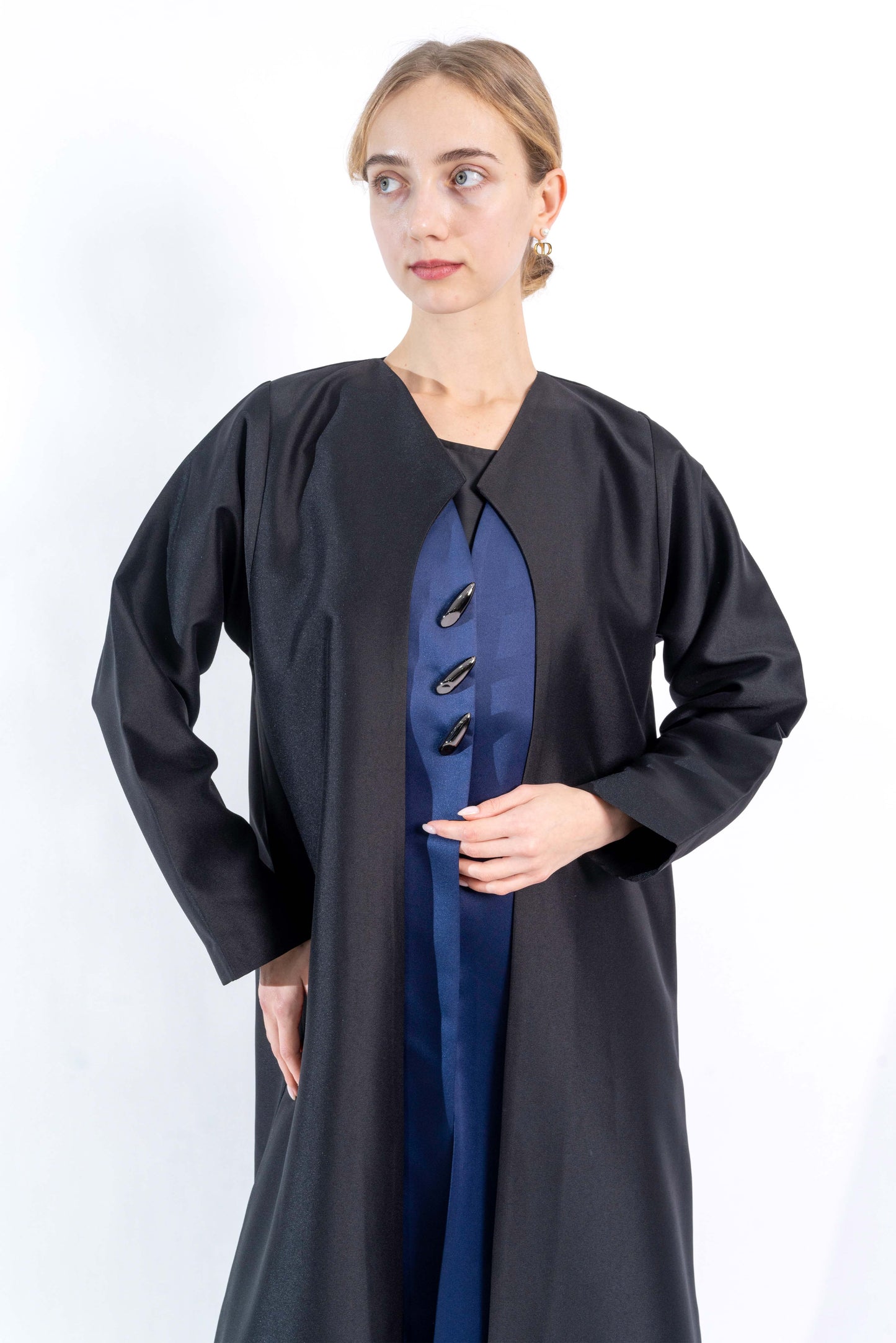 Black and royal blue evening abaya
