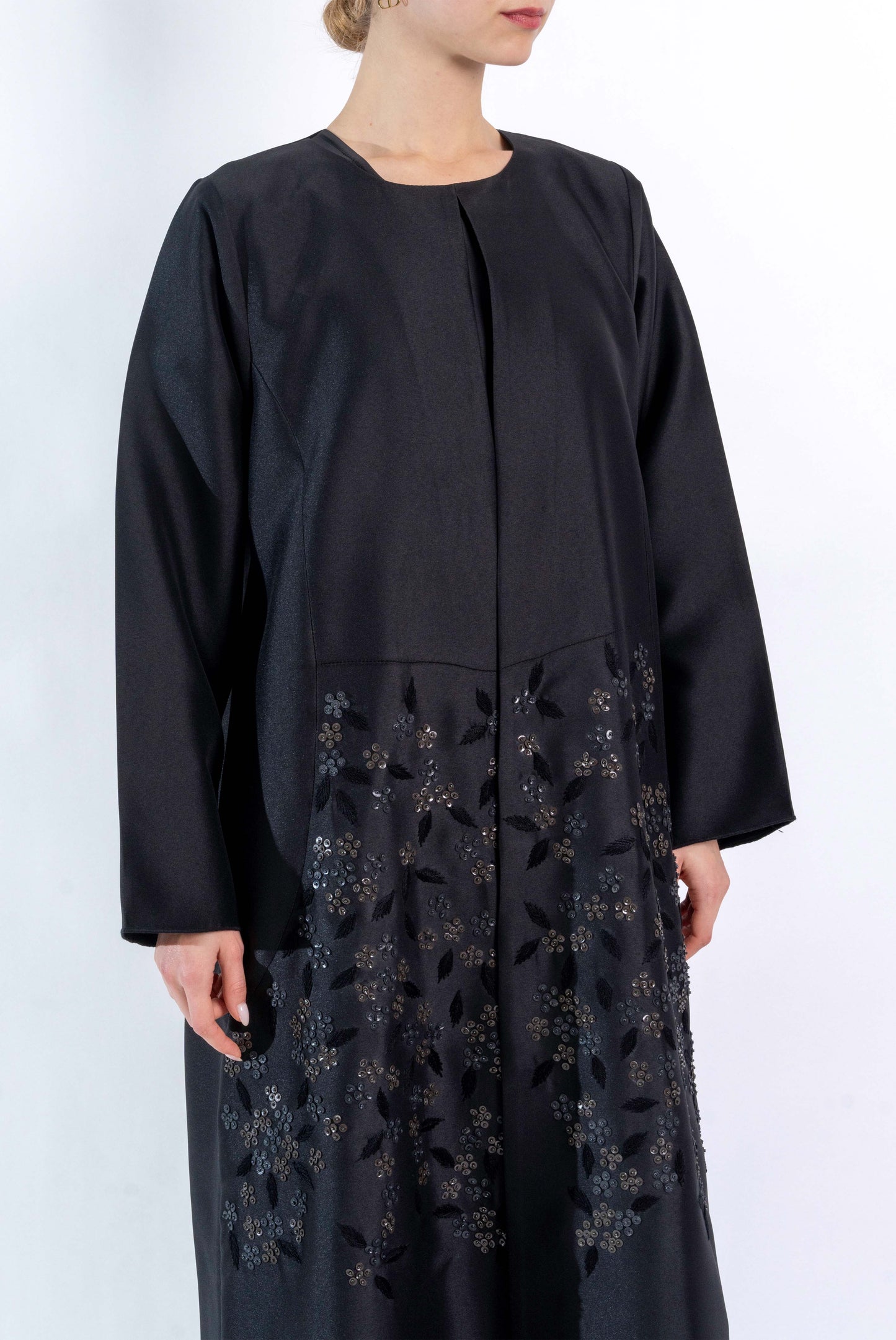 Black Floral handwork Abaya
