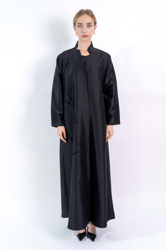 Black Floral embellishment Abaya