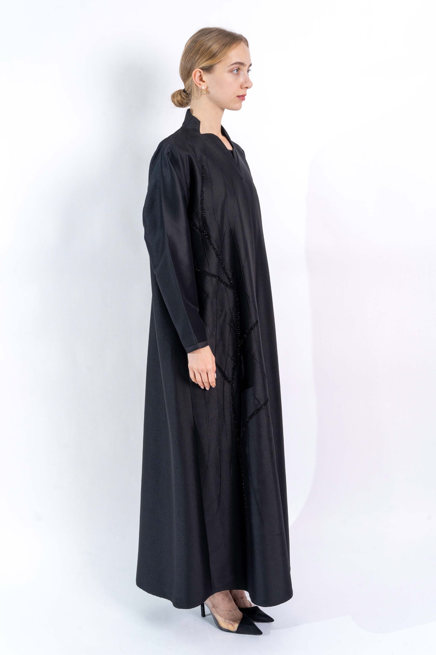 Black Floral embellishment Abaya