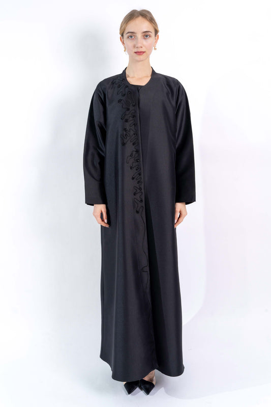 Black maze embellishment Abaya