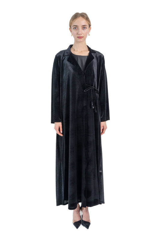 Lux Black Velvet Abaya