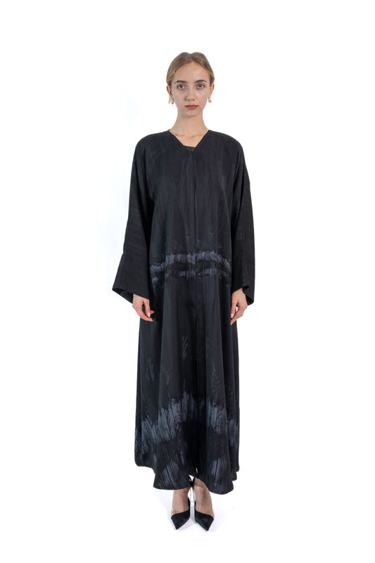 Forest Print Grey Abaya