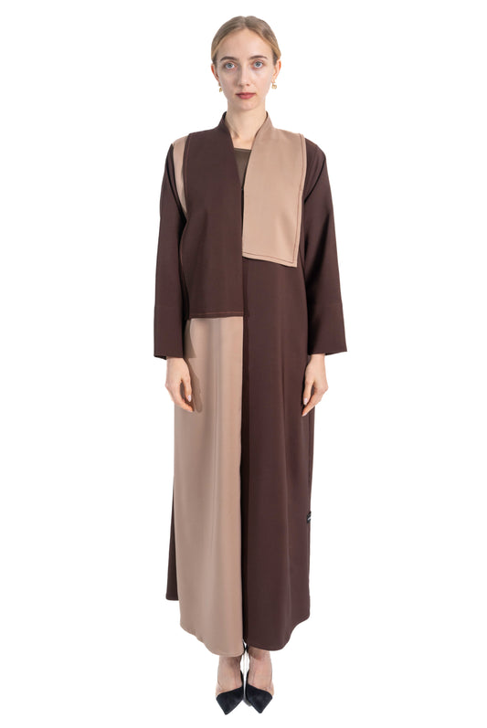 Office Girl  2 Tone Brown Abaya