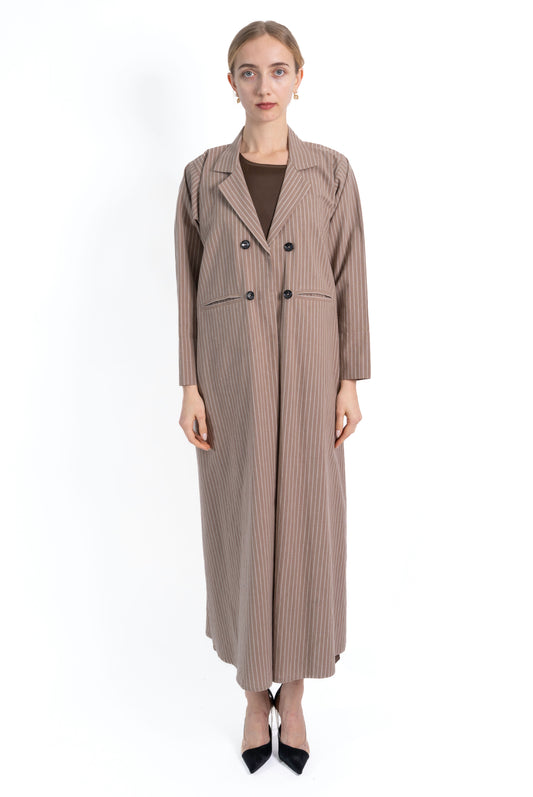 Office Girl  Pinstripe Linen Blazer Abaya