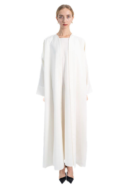 Minimal baby White Linen  Abaya