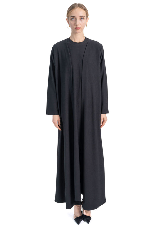 All weather Angel Black Abaya