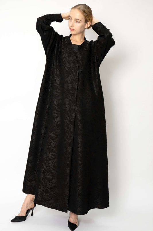 Evening Abaya with Marble Print