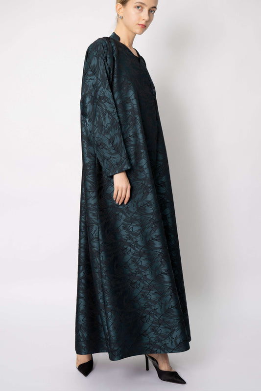 Evening Abaya with Marble Print