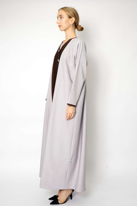 Elegant Abaya with Pleated Button Details