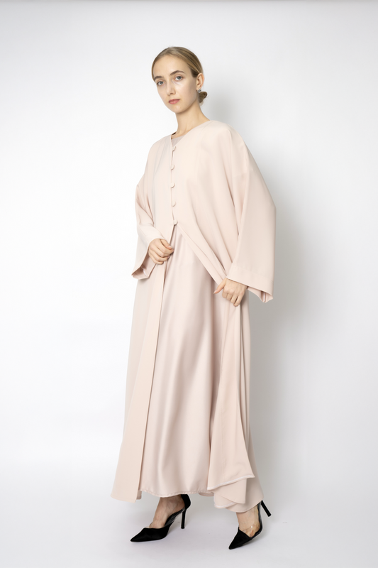 Elegant Button  flowy Abaya